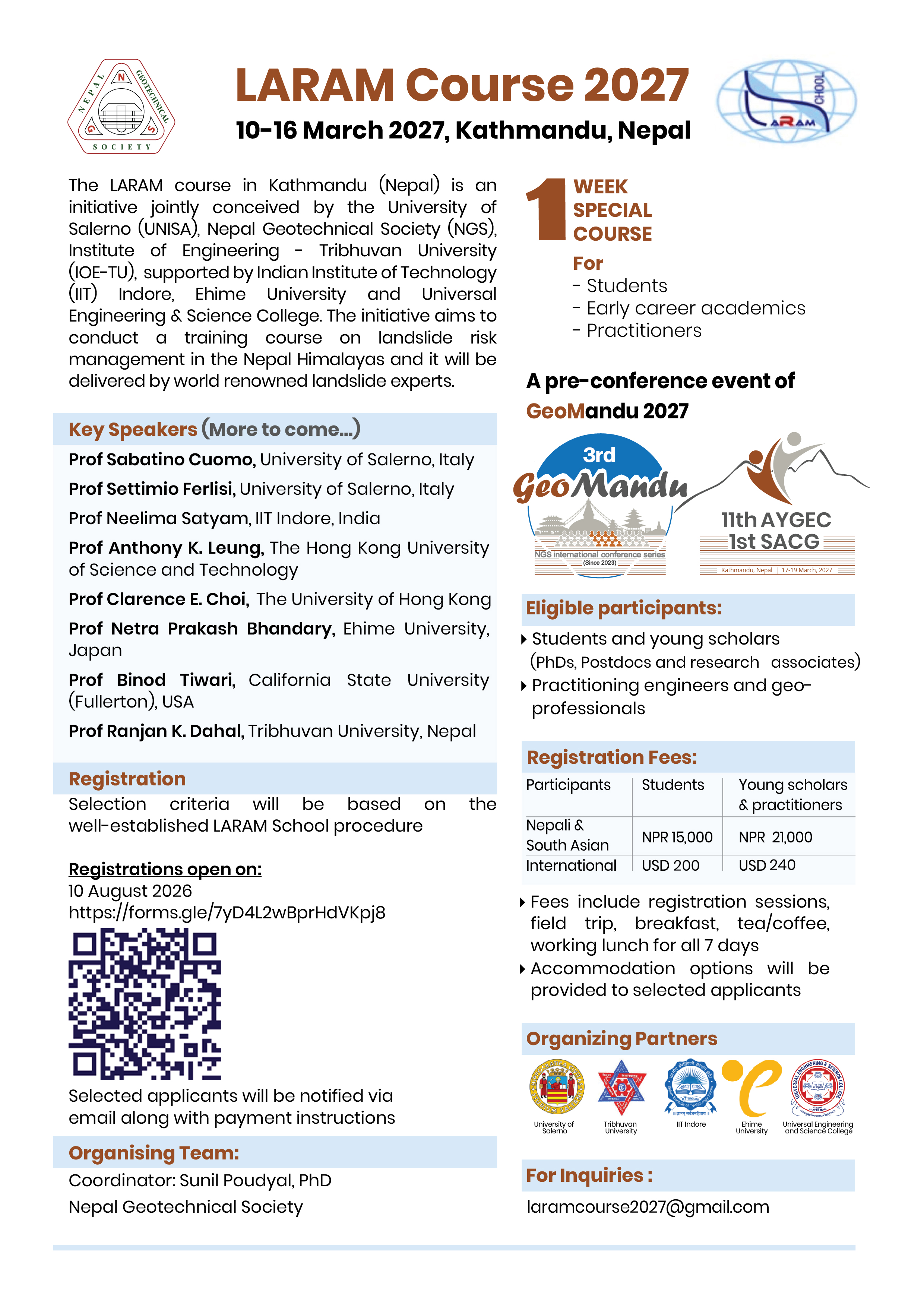 LARAM Course 2027 Poster